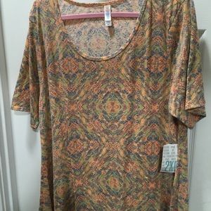 Lularoe Perfect 2xl orange bkgrnd multi color lvs